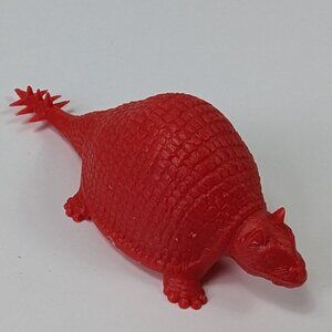 Vintage MPC Red Plastic Glyptodon Dinosaur Figure